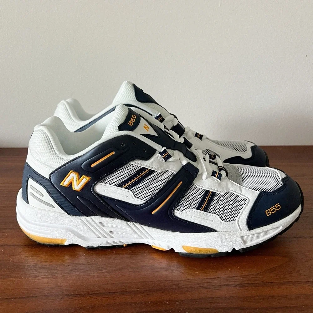 New Balance 855 M855NW White Navy Running Shoes Men's US 11.5 D Cushion Sneakers